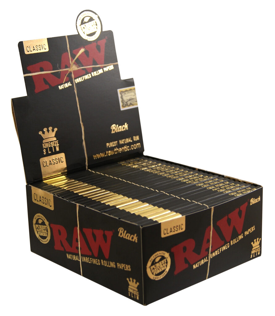 Papier à Rouler RAW Black Classic King Size Slim — Boîte 50