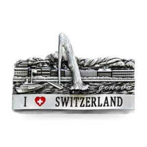 Aimant métal Genève I love Switzerland