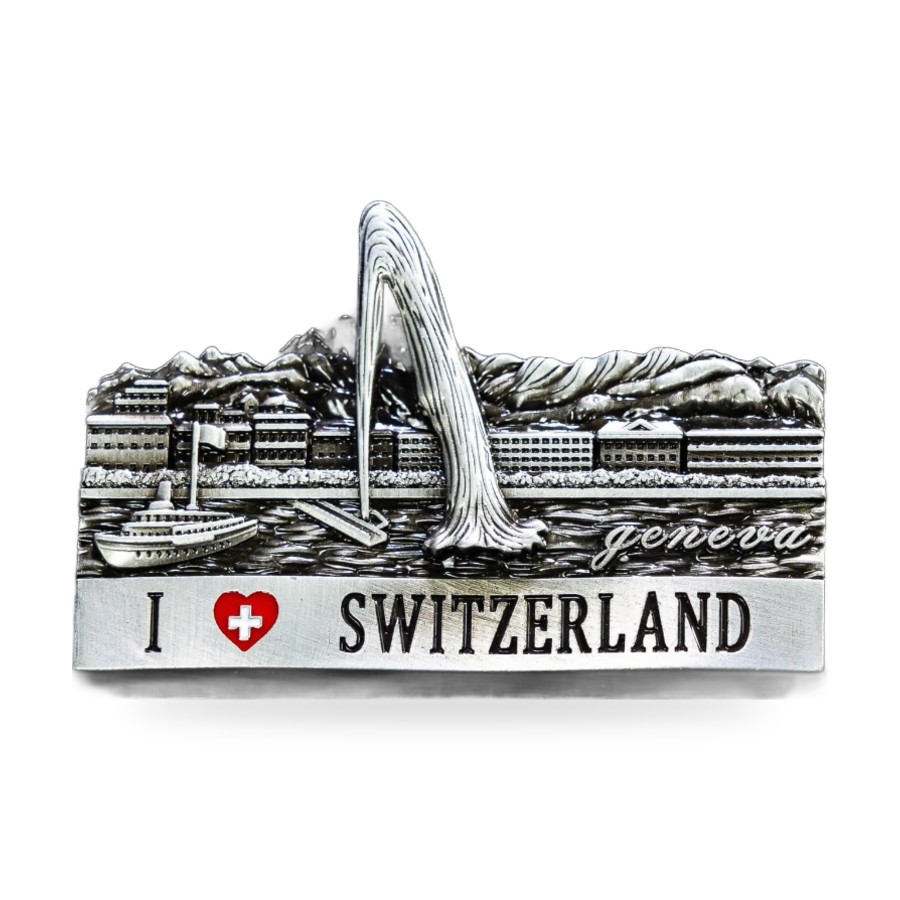 Aimant métal Genève I love Switzerland