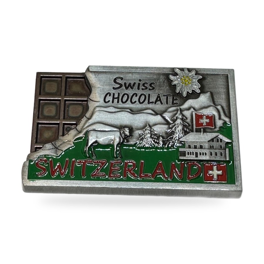 Aimant métal Swiss chocolate edelweiss