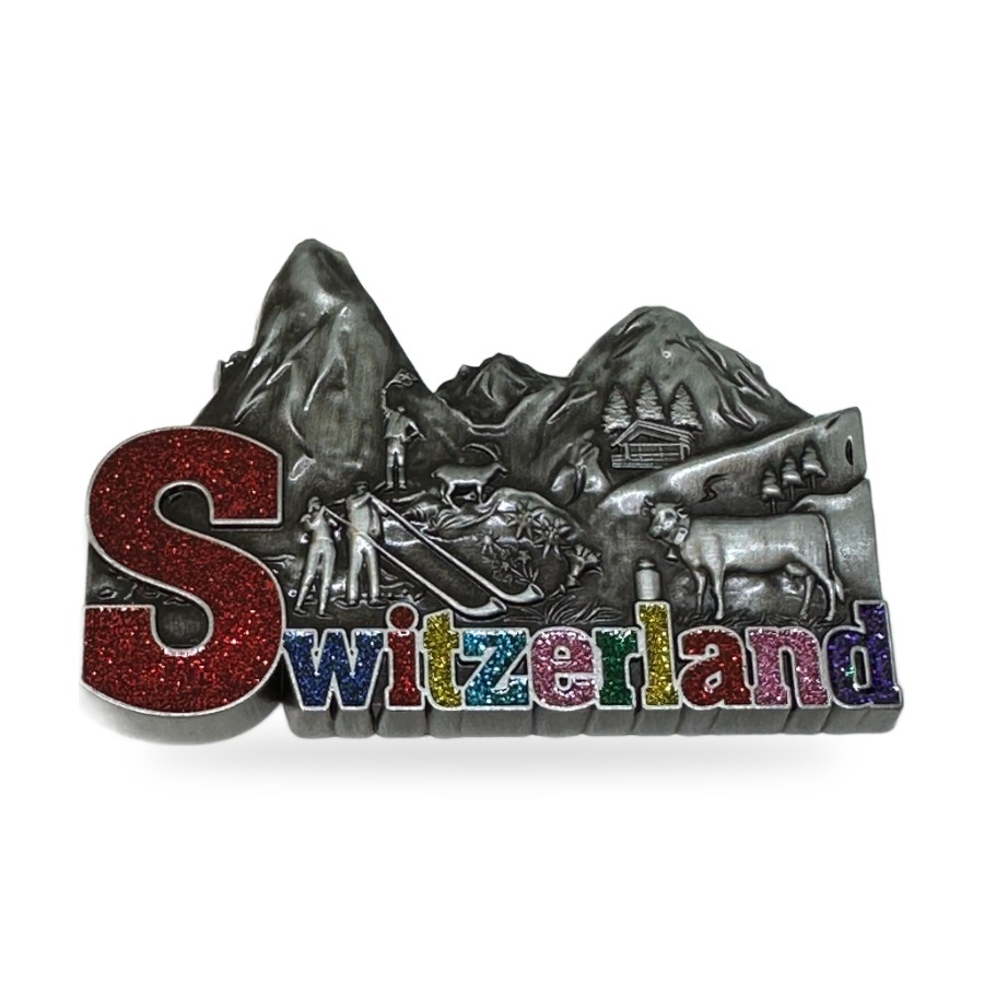 Aimant métal Switzerland montagnes