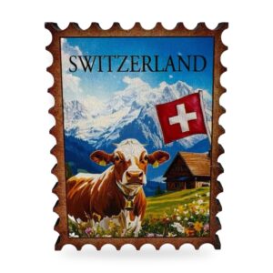 Aimant timbre Switzerland vache