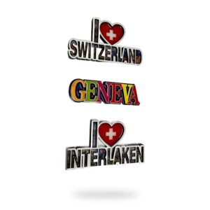 Aimants I love Switzerland, Geneva, Interlaken
