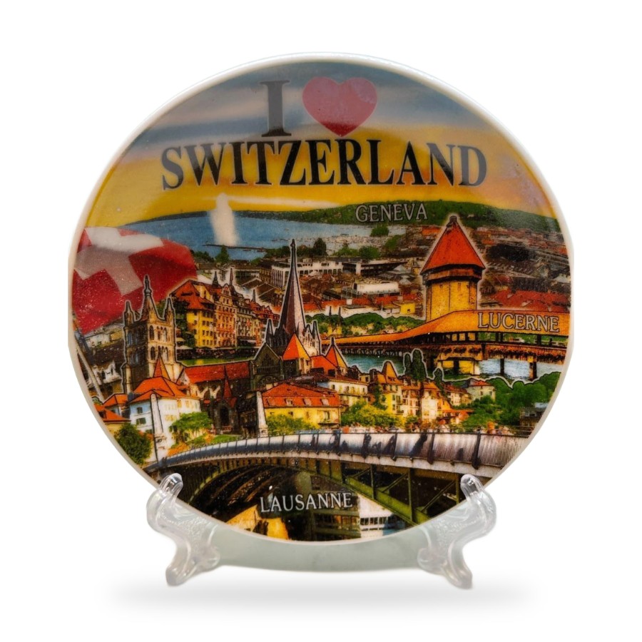 Assiette décorative I love Switzerland