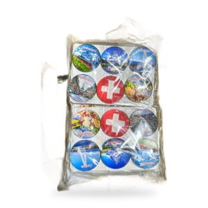 Set de 12 aimants ronds Suisse