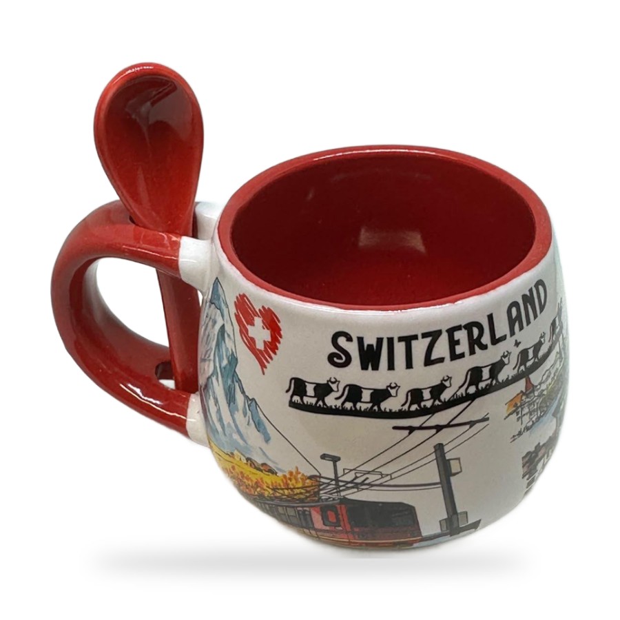 Tasse avec cuillère Switzerland montagnes