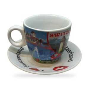 Tasse et soucoupe Switzerland bleue