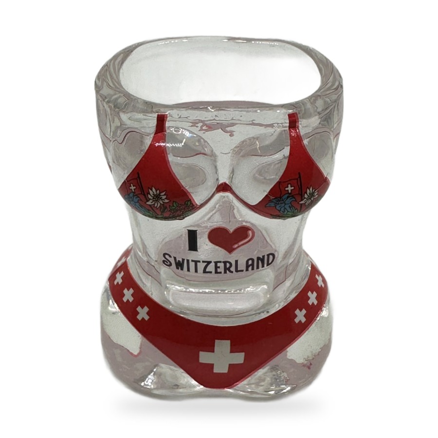Verre à shot bikini Switzerland rouge